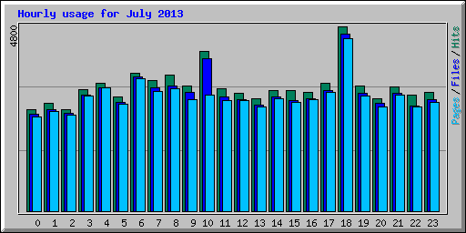 Hourly usage for July 2013