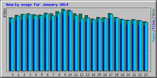 Hourly usage for January 2014