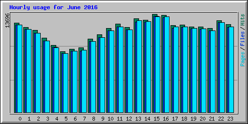 Hourly usage for June 2016