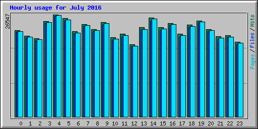 Hourly usage for July 2016