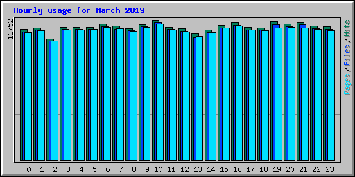Hourly usage for March 2019